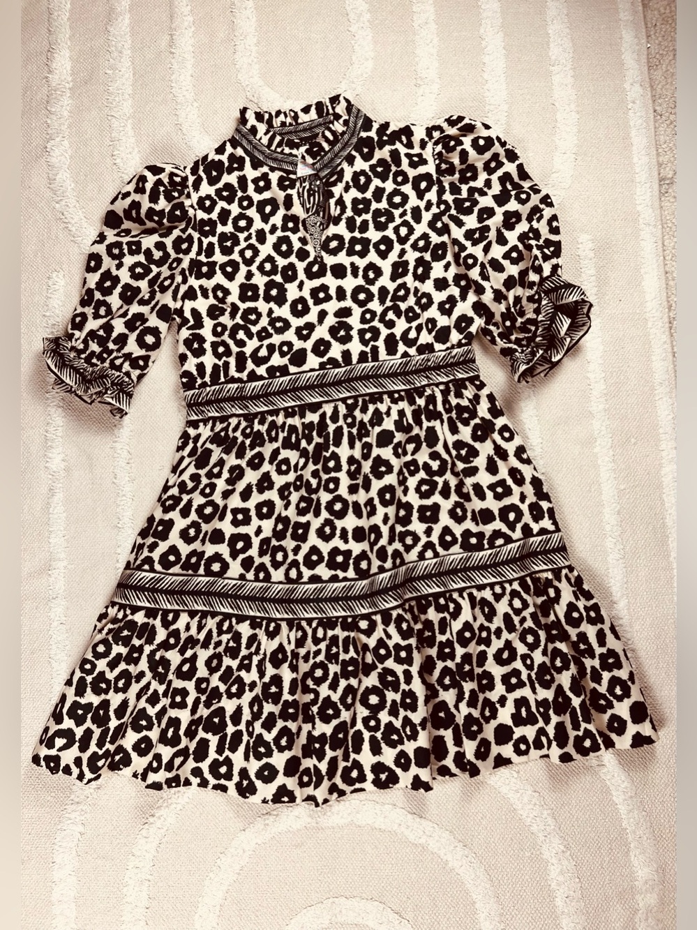 Gretchen Scott “Me Jane” Teardrop Faille Dress – Cheetah Print – XS